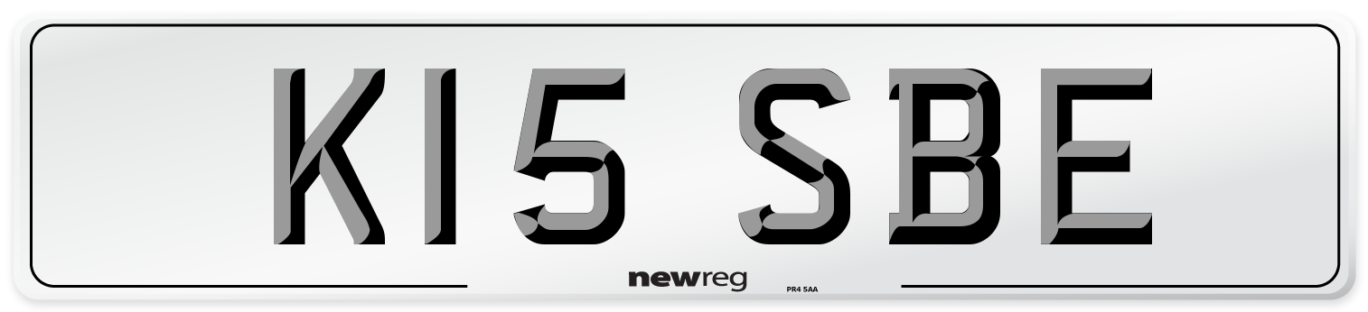 K15 SBE Number Plate from New Reg
